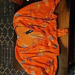 Fashion nova orange floral bodysuit